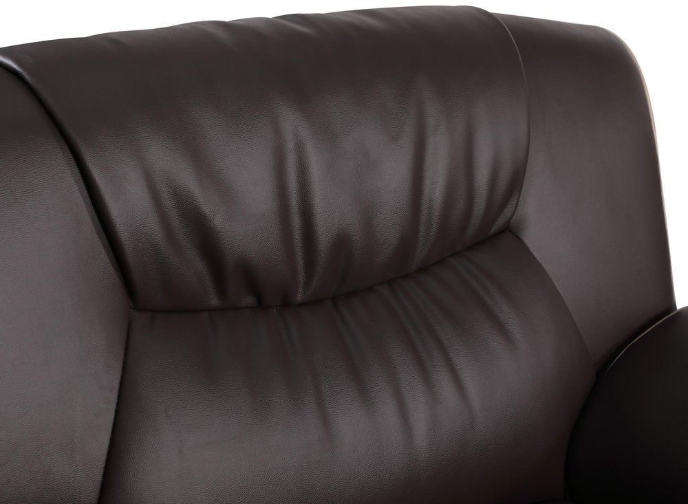 47" Brown And Silver Leather Match Club Chair