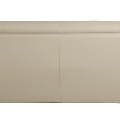 86" Beige Faux Leather Sofa With Black Legs