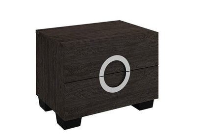 18" Brown Two Drawers Manufactured Wood Mirrored Nightstand