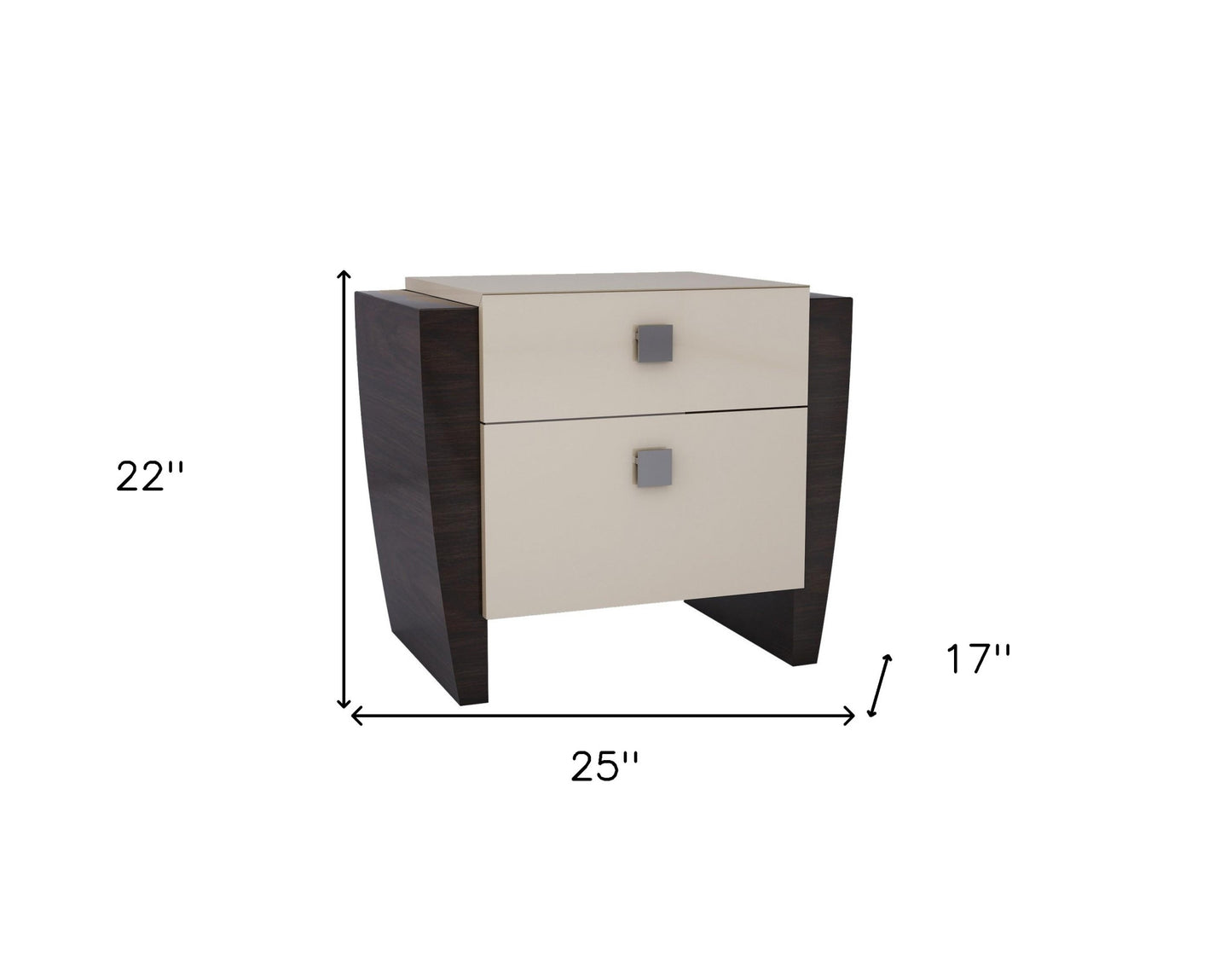 22" Refined Beige High Gloss Nightstand