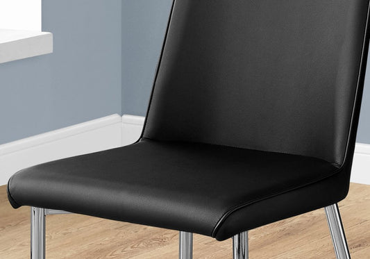 Set of Two White And Silver Upholstered Faux Leather Dining Side Chairs