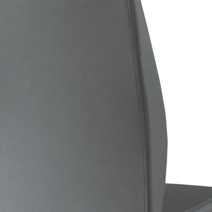 Set of Two Black Upholstered Faux Leather Dining Side Chairs