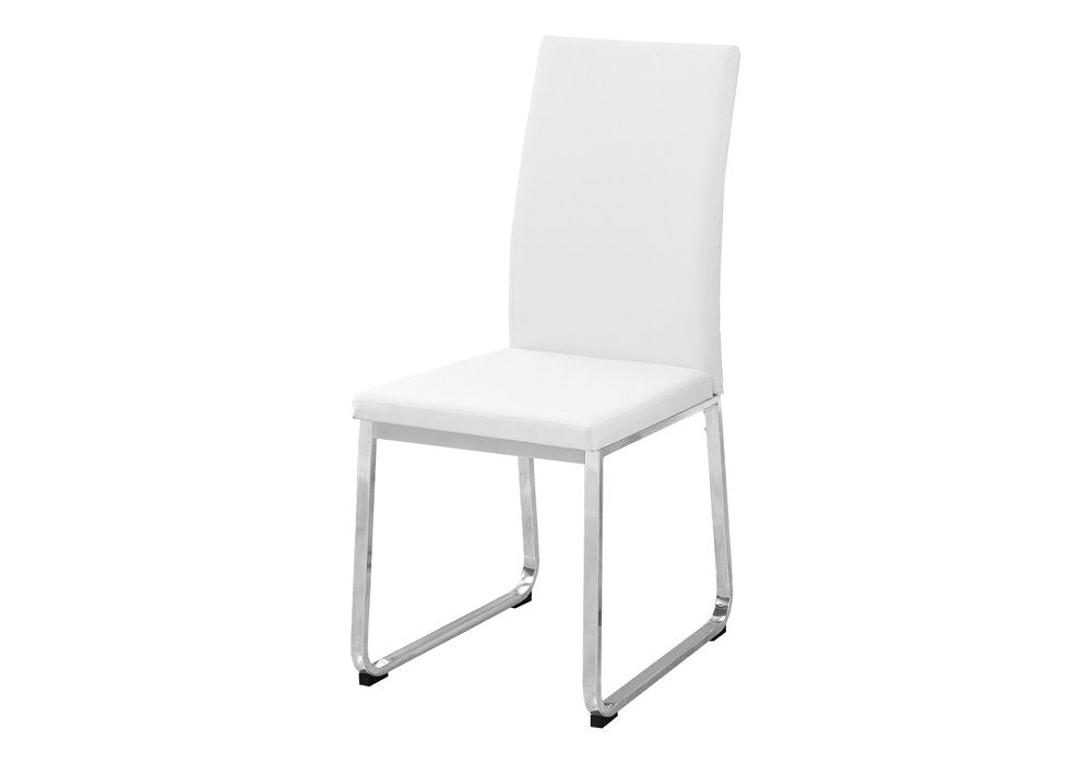 Set of Two Gray And Silver Upholstered Faux Leather Dining Side Chairs