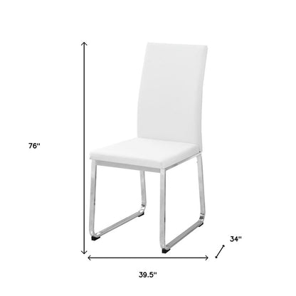 Set of Two Gray And Silver Upholstered Faux Leather Dining Side Chairs