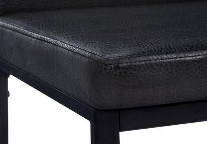 Set of Two Black Upholstered Faux Leather Dining Side Chairs