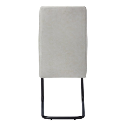 Set of Two Gray And Black Upholstered Polyester Dining Side Chairs