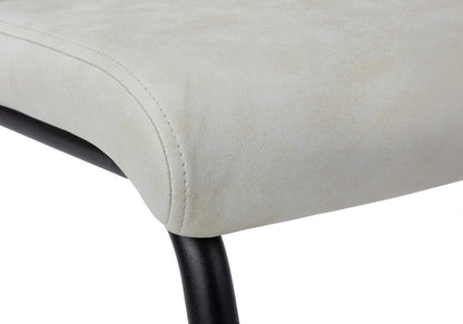 Set of Two Gray And Black Upholstered Polyester Dining Side Chairs