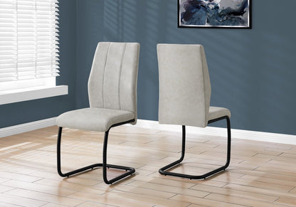 Set of Two Gray And Black Upholstered Polyester Dining Side Chairs