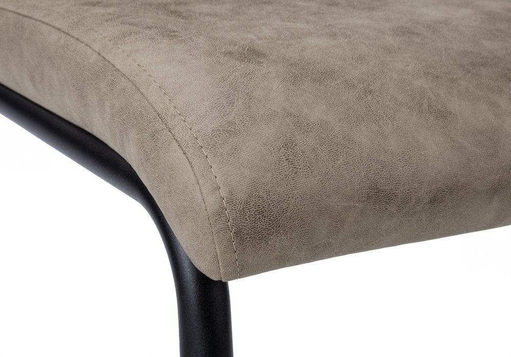 Set of Two Gray And Black Upholstered Polyester Dining Side Chairs