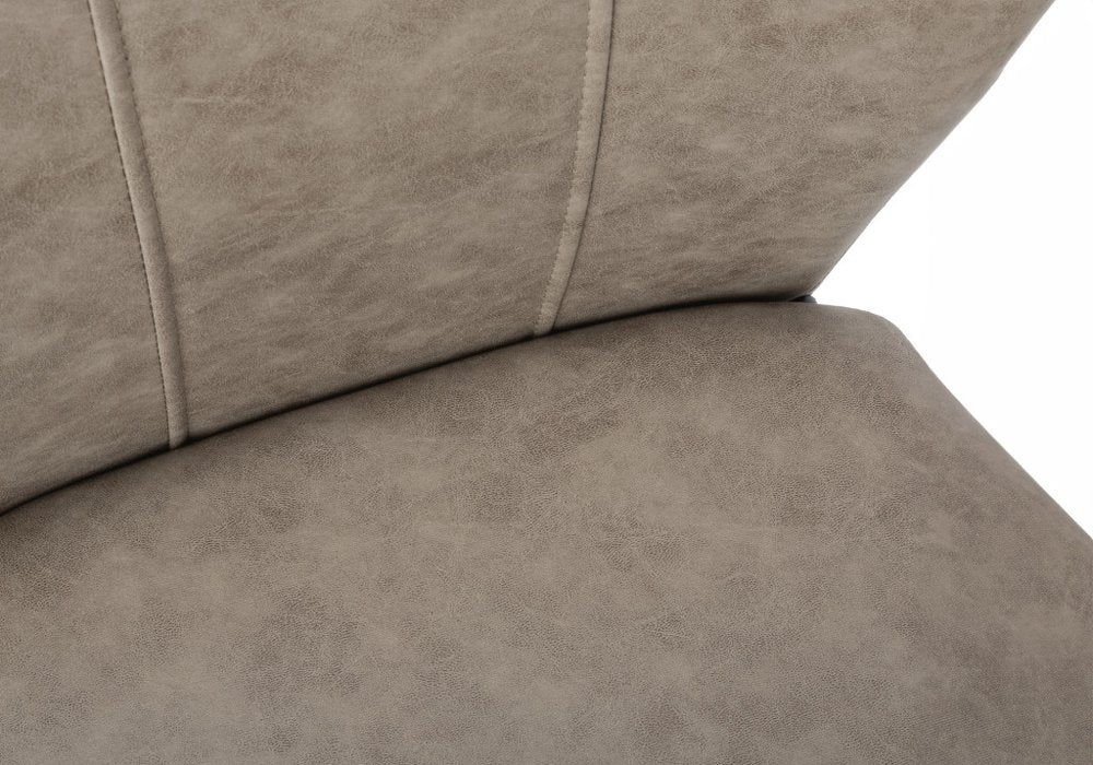 Set of Two Gray And Black Upholstered Polyester Dining Side Chairs