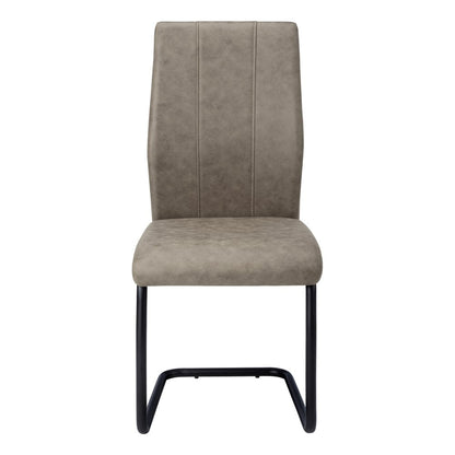 Set of Two Gray And Black Upholstered Polyester Dining Side Chairs