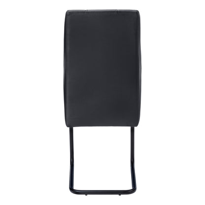Set of Two Gray And Silver Upholstered Faux Leather Dining Side Chairs