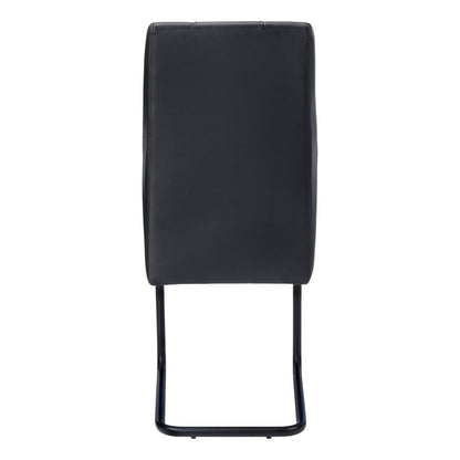 Set of Two Gray And Silver Upholstered Faux Leather Dining Side Chairs