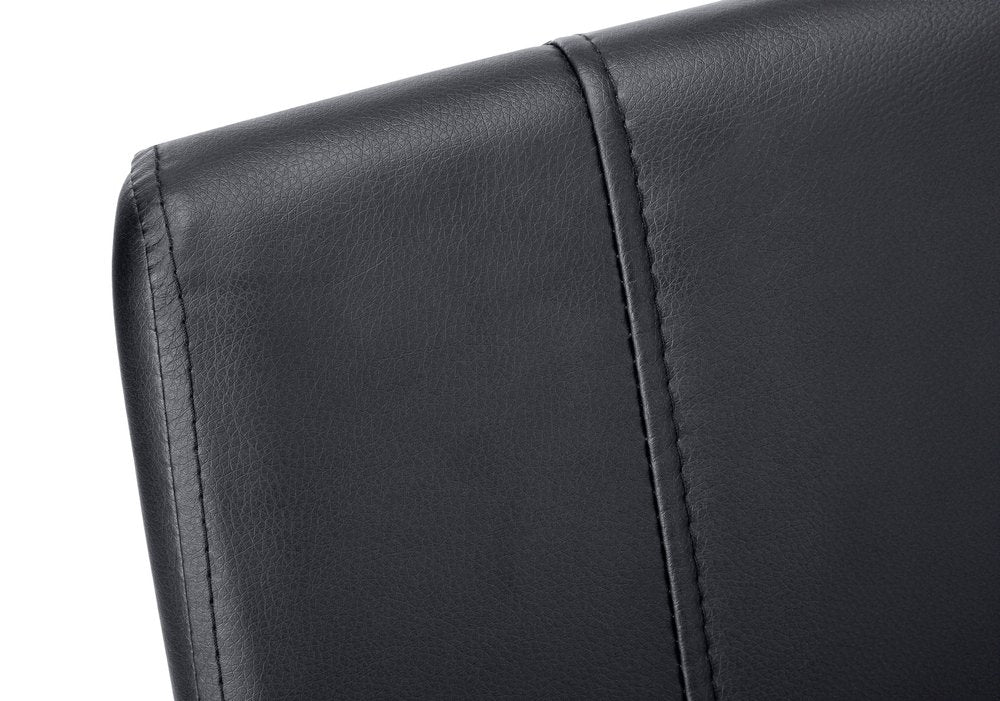 Set of Two Black Upholstered Faux Leather Dining Side Chairs