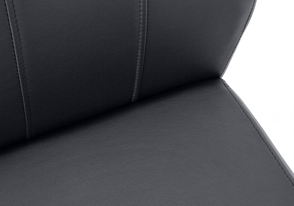 Set of Two Black Upholstered Faux Leather Dining Side Chairs