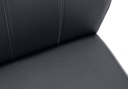 Set of Two Black Upholstered Faux Leather Dining Side Chairs