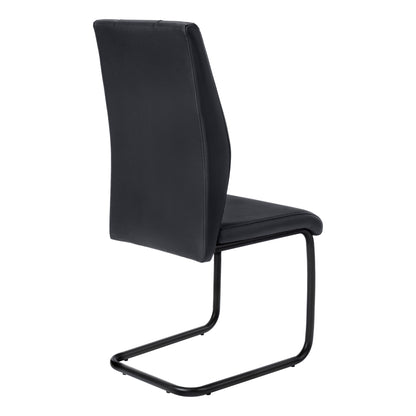 Set of Two Gray And Silver Upholstered Faux Leather Dining Side Chairs