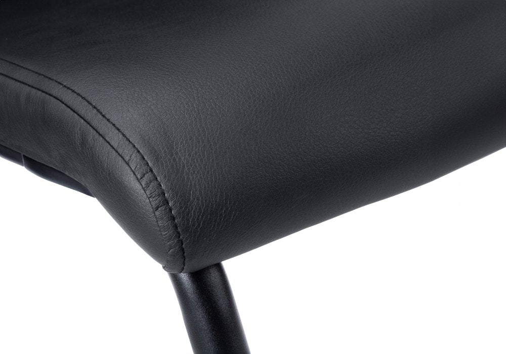 Set of Two Gray And Silver Upholstered Faux Leather Dining Side Chairs