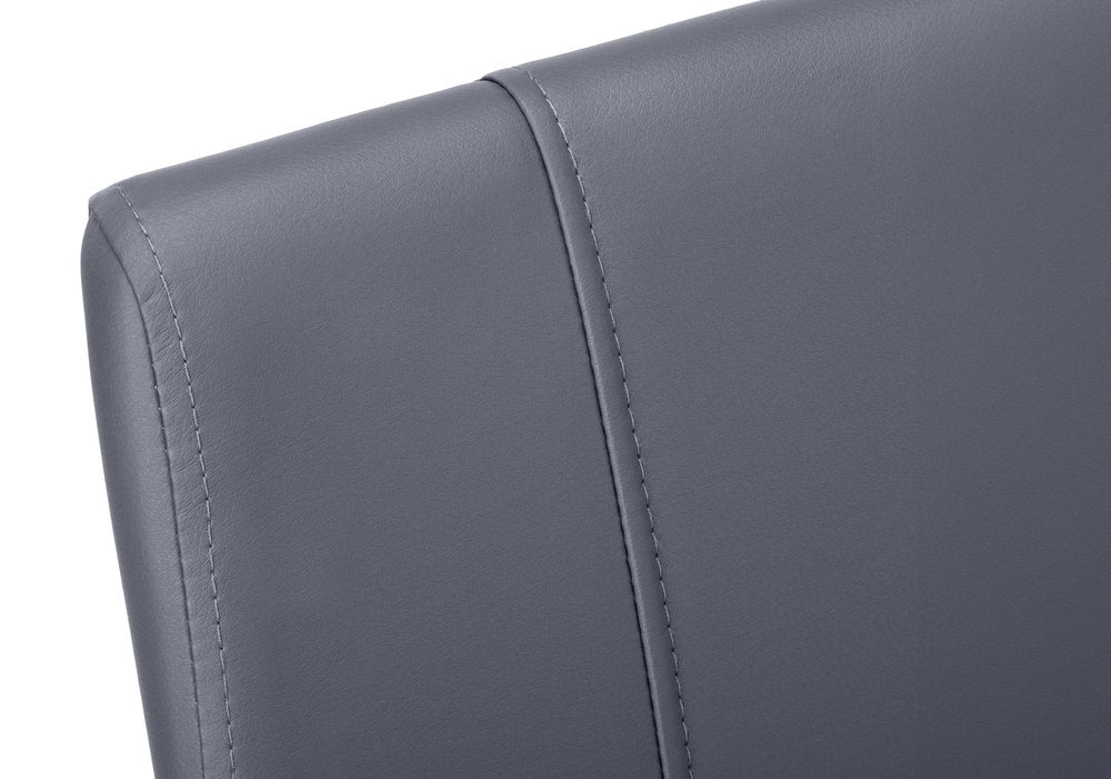 Set of Two Black Upholstered Faux Leather Dining Side Chairs