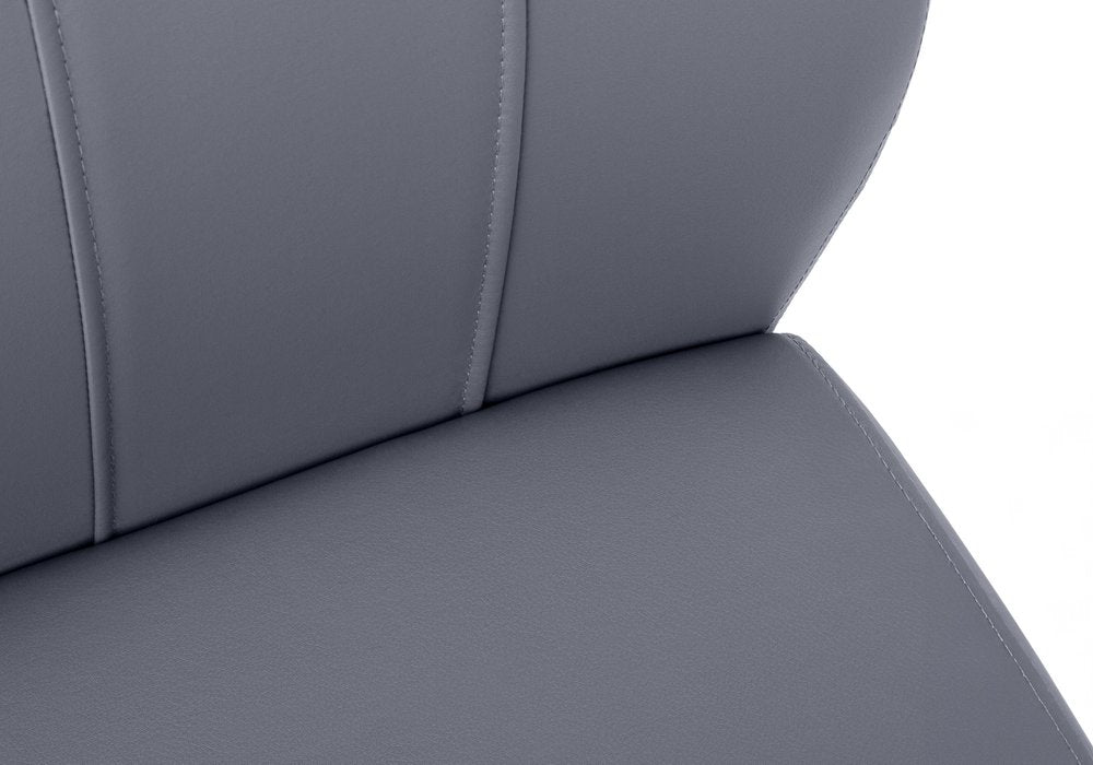 Set of Two Black Upholstered Faux Leather Dining Side Chairs