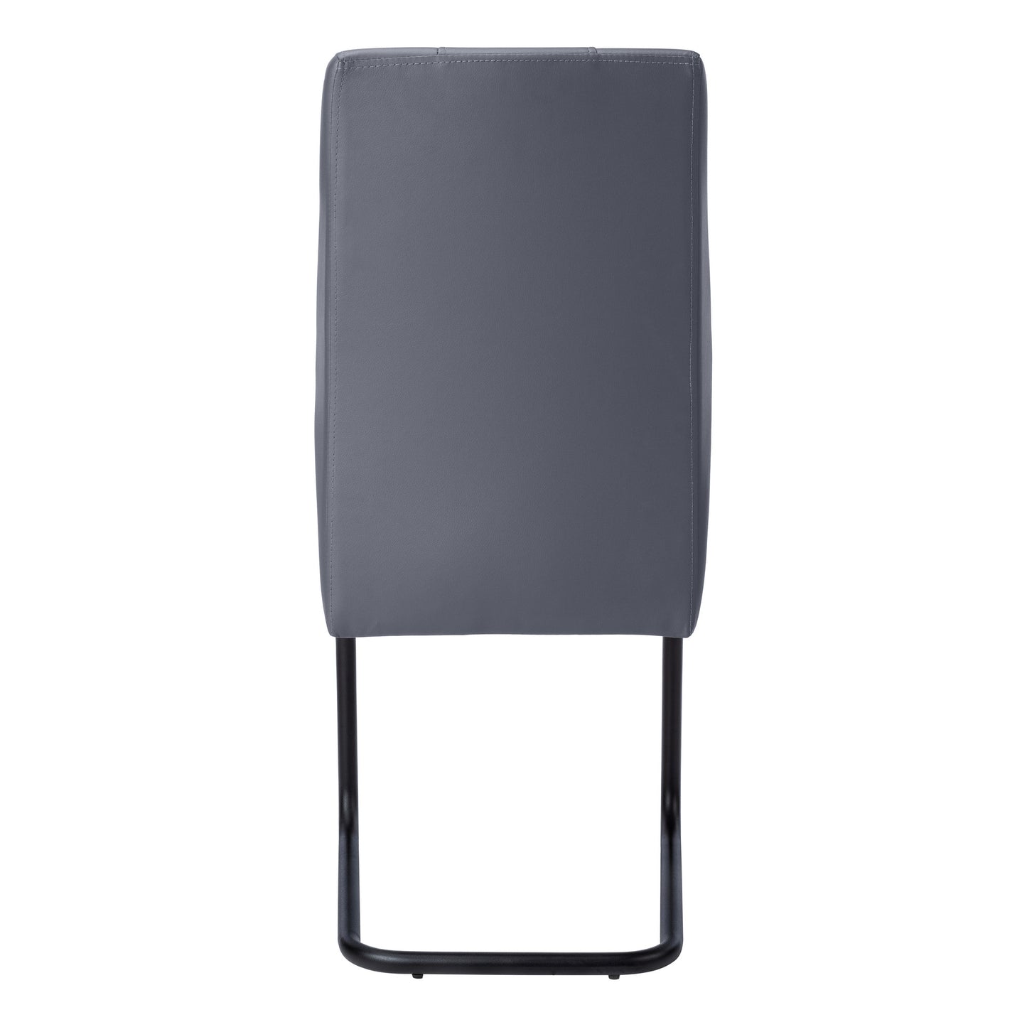Set of Two Gray And Silver Upholstered Faux Leather Dining Side Chairs