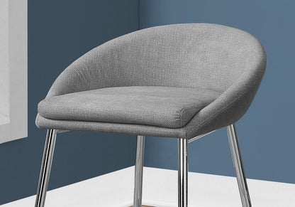 Set of Two 24" Gray and Silver Metal Low Back Bar Chairs