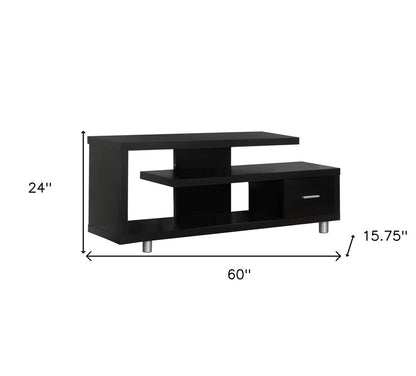 60" White Open Shelving TV Stand