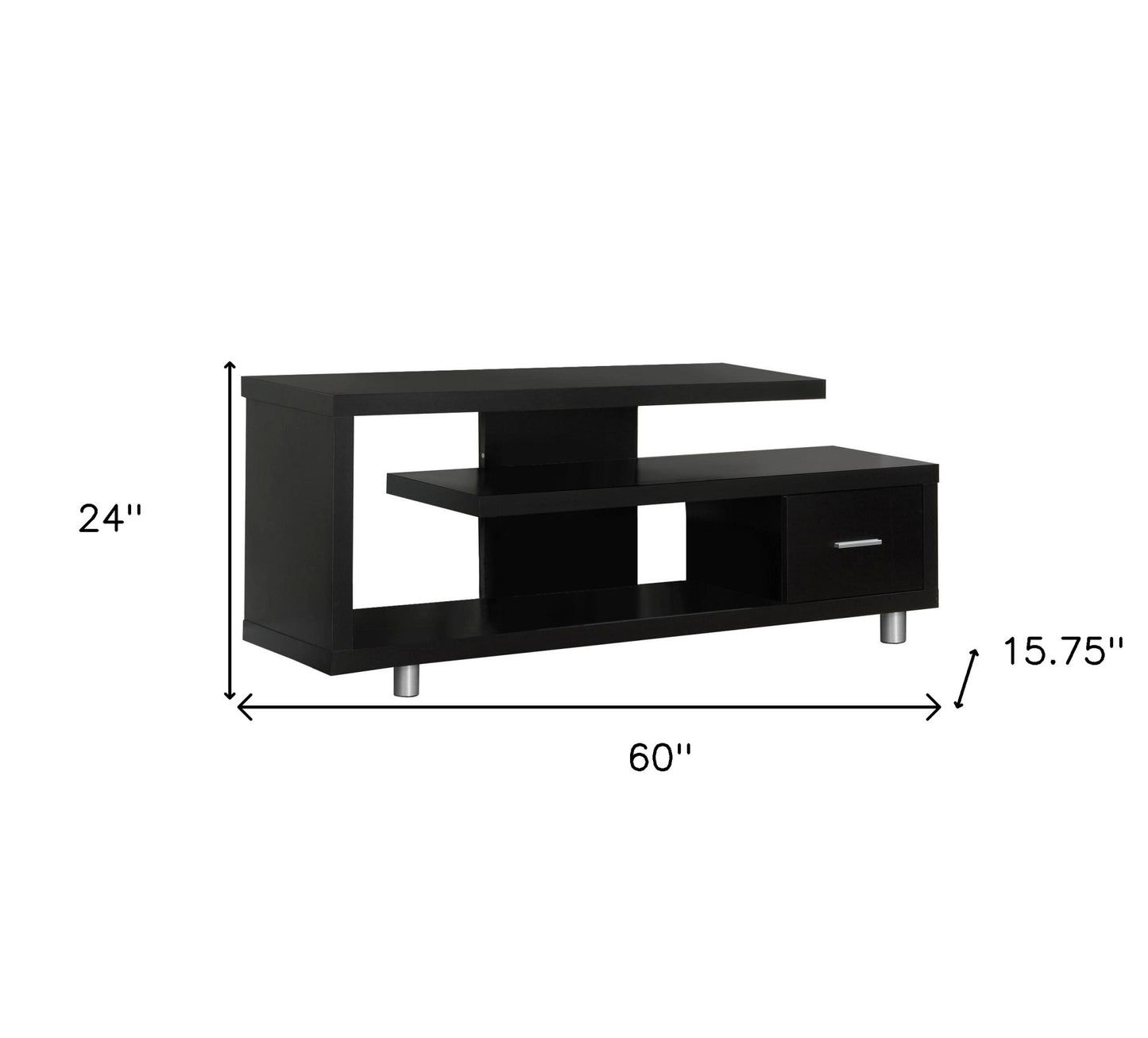 60" White Open Shelving TV Stand