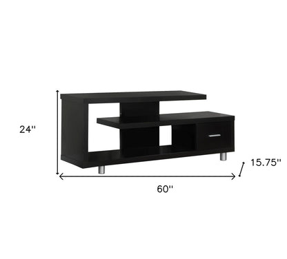 60" White Open Shelving TV Stand