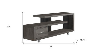 60" White Open Shelving TV Stand