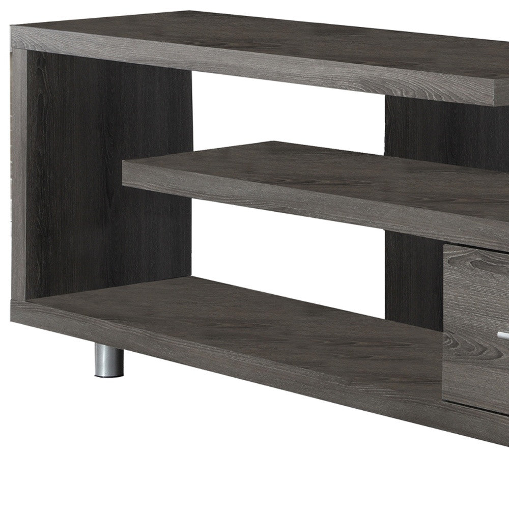 60" White Open Shelving TV Stand