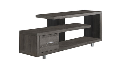 60" White Open Shelving TV Stand