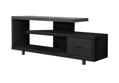 60" Dark Brown Cabinet Enclosed Storage TV Stand