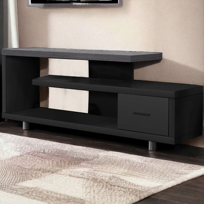 60" Deep Taupe Open Shelving TV Stand