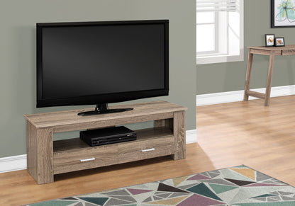 16" Deep Taupe Open Shelving TV Stand