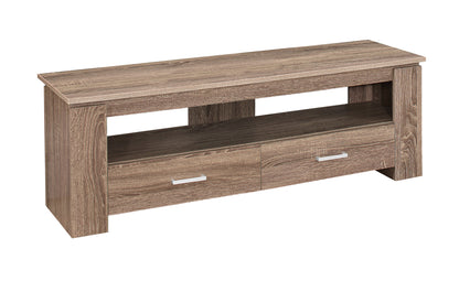 16" Deep Taupe Open Shelving TV Stand