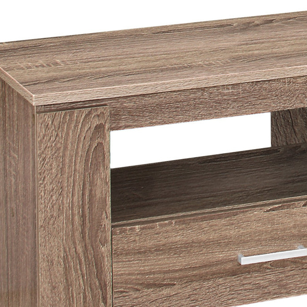 16" Deep Taupe Open Shelving TV Stand