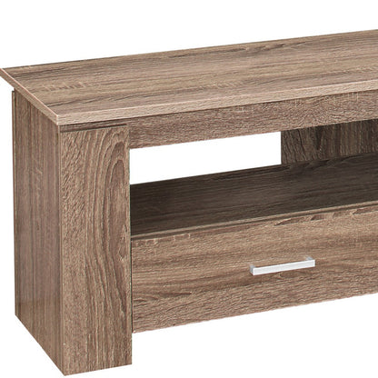 16" Deep Taupe Open Shelving TV Stand