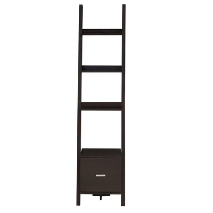 Brown Wood Four Tier Ladder Bookcase
