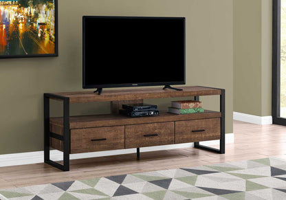 59" Black Cabinet Enclosed Storage TV Stand