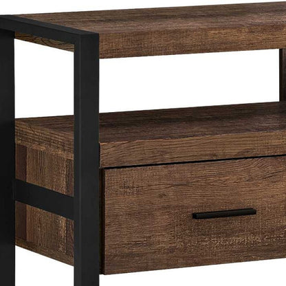 59" Black and Gray Cabinet Enclosed Storage TV Stand