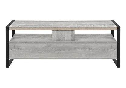 59" Black and Gray Cabinet Enclosed Storage TV Stand