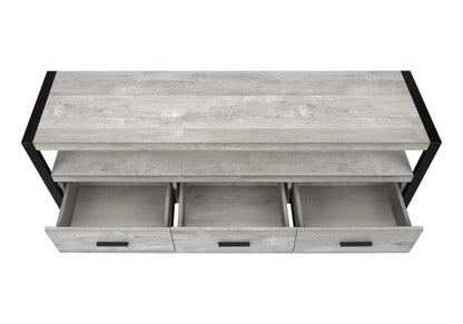 59" Brown and Black Cabinet Enclosed Storage TV Stand