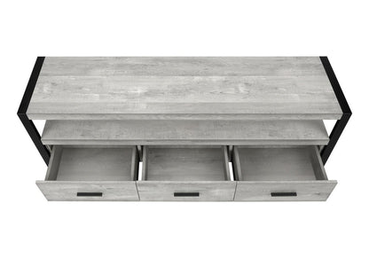59" Brown and Black Cabinet Enclosed Storage TV Stand