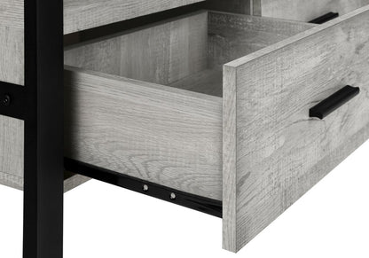 59" Black and Gray Cabinet Enclosed Storage TV Stand
