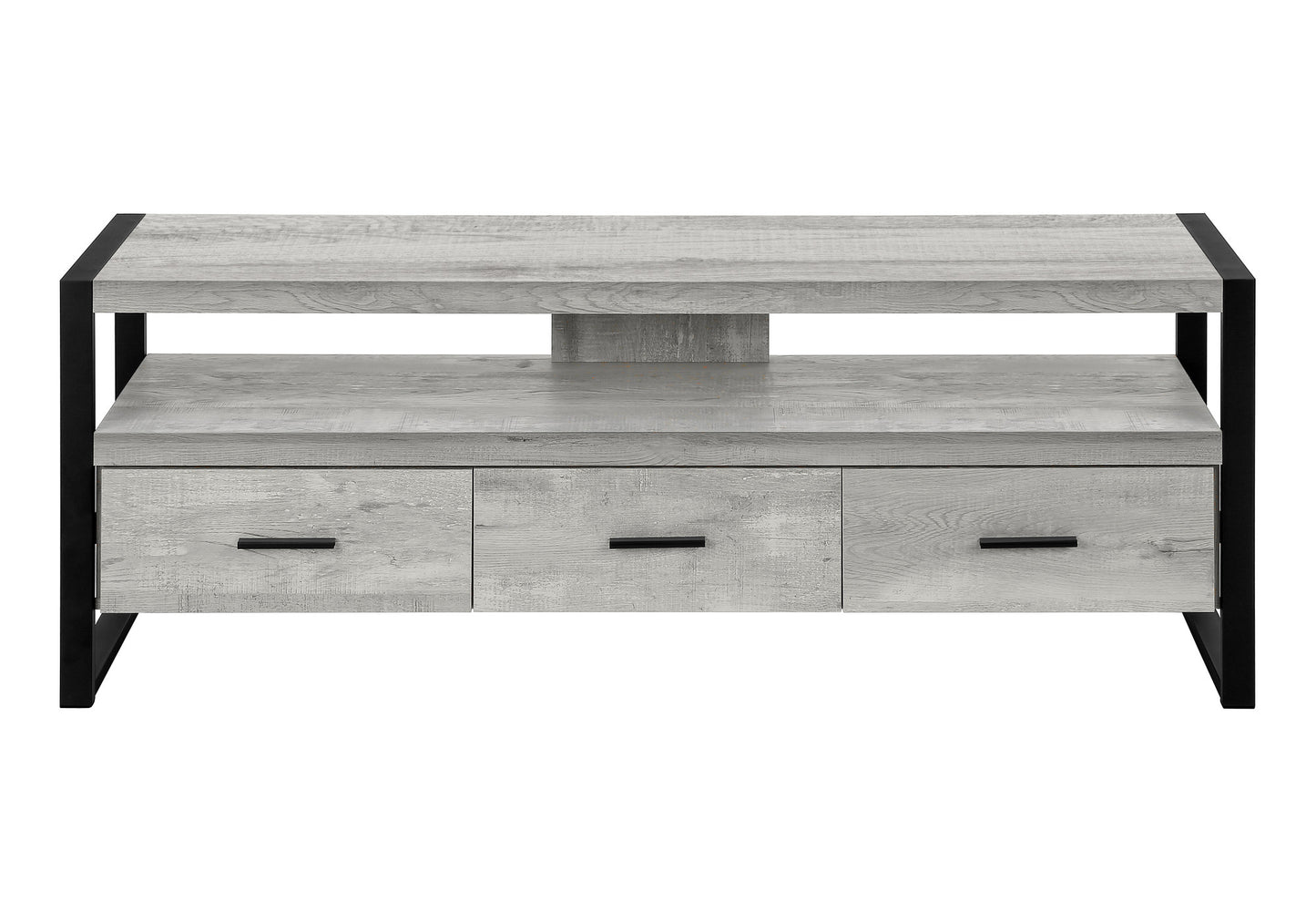 59" Brown and Black Cabinet Enclosed Storage TV Stand
