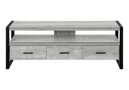 59" Brown and Black Cabinet Enclosed Storage TV Stand