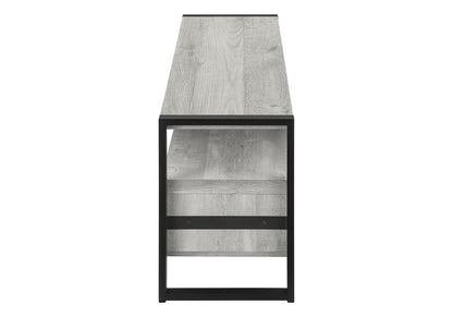 59" Black and Gray Cabinet Enclosed Storage TV Stand