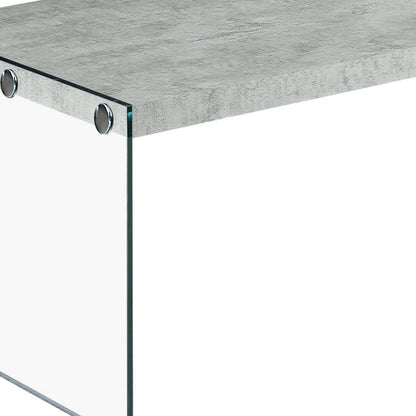 44" White And Clear Wood And Glass Coffee Table