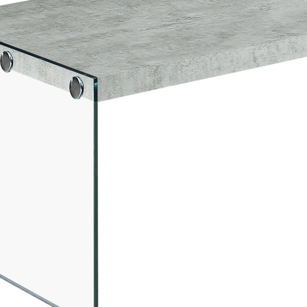 44" White And Clear Wood And Glass Coffee Table